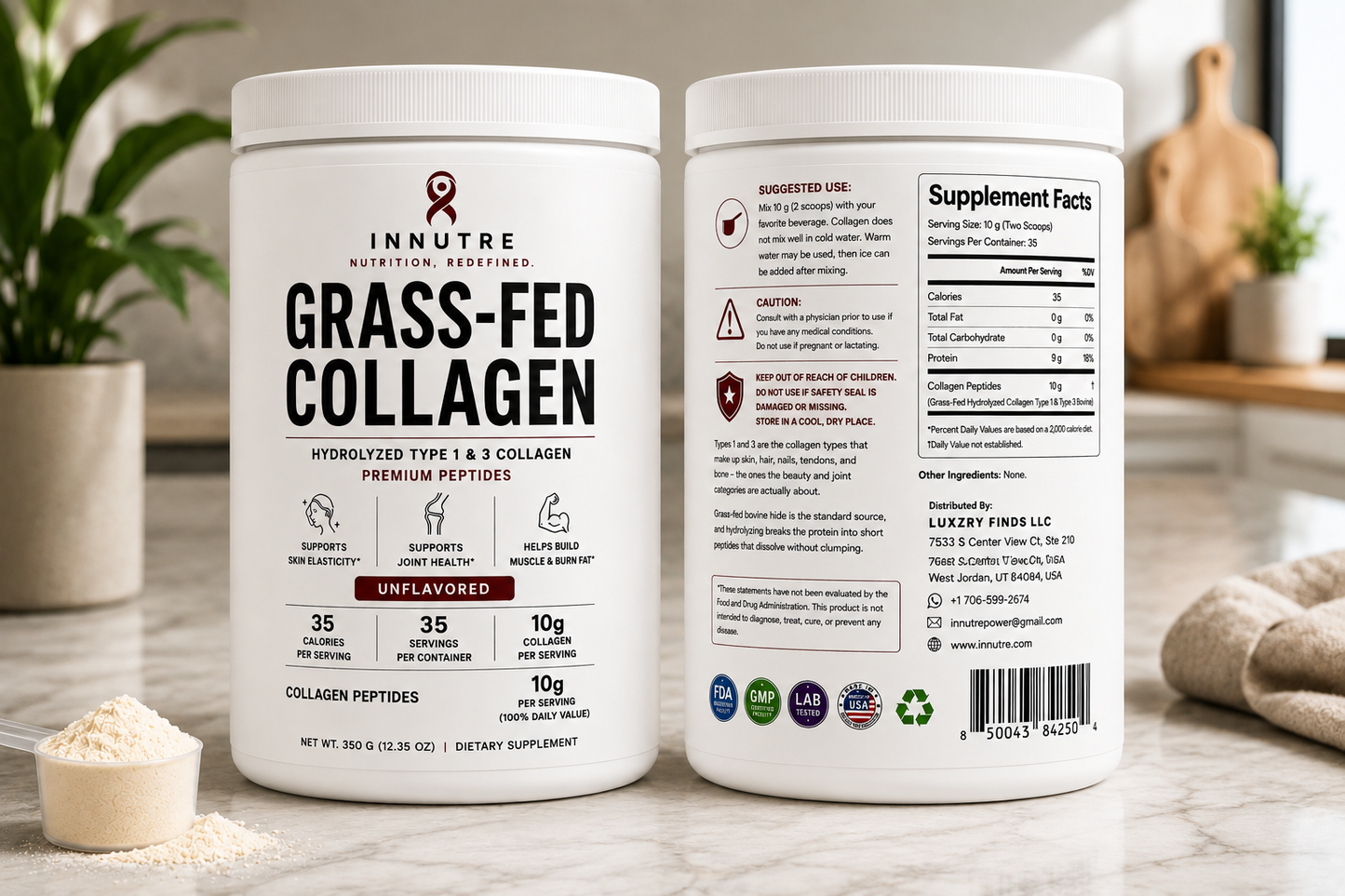 INNUTRE Grass-Fed Collagen Peptides Type 1 & 3