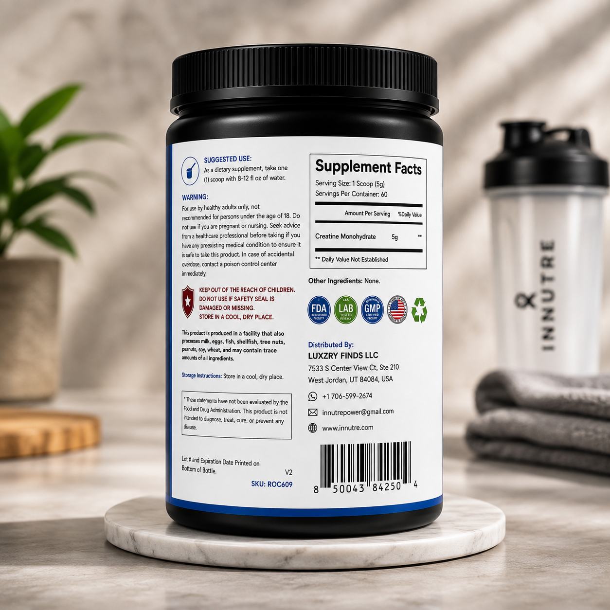 INNUTRE Creatine Monohydrate Powder